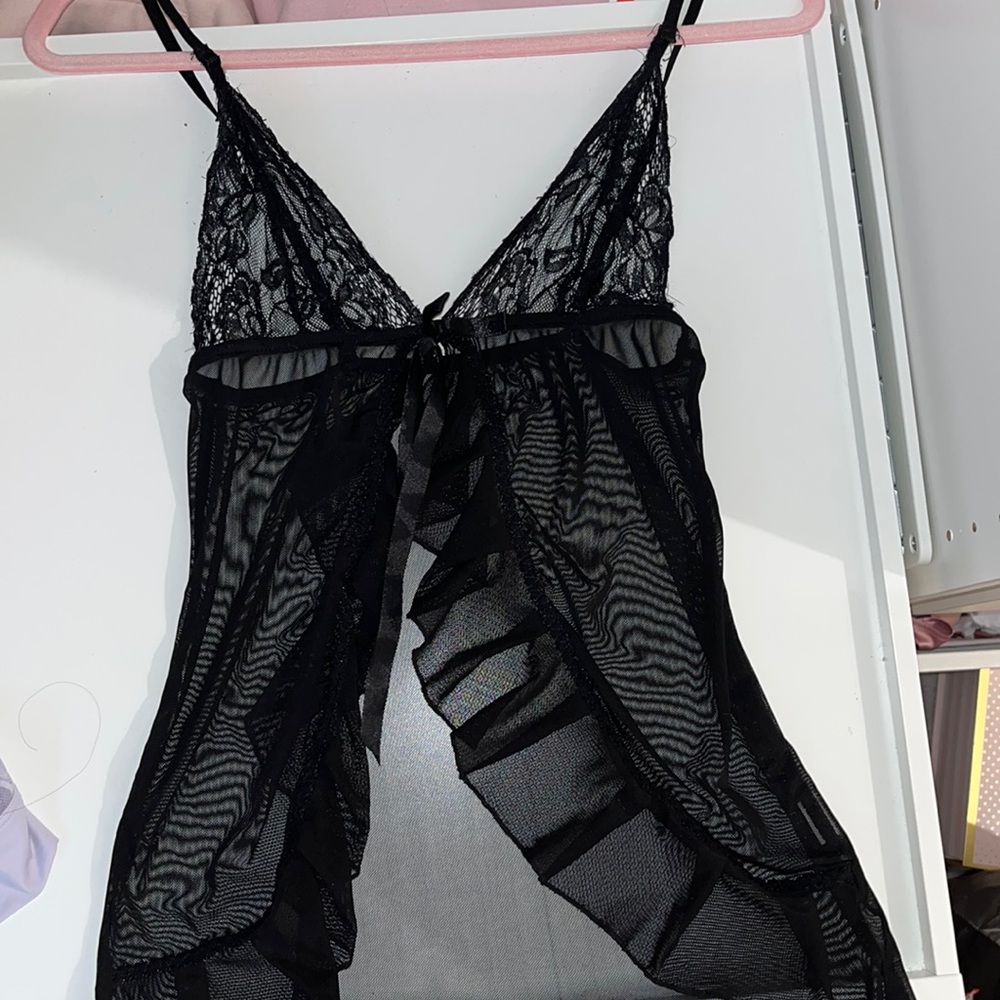 Black sheer baby doll lingerie